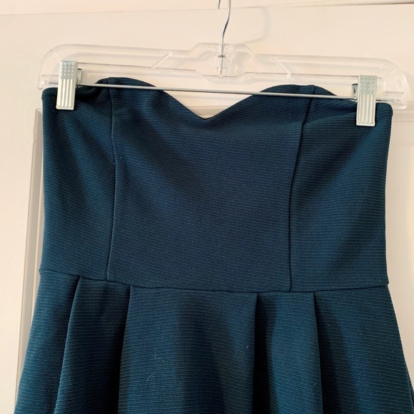 Forever 21 Green/ Teal Strapless Mini Dress - Picture 3 of 9